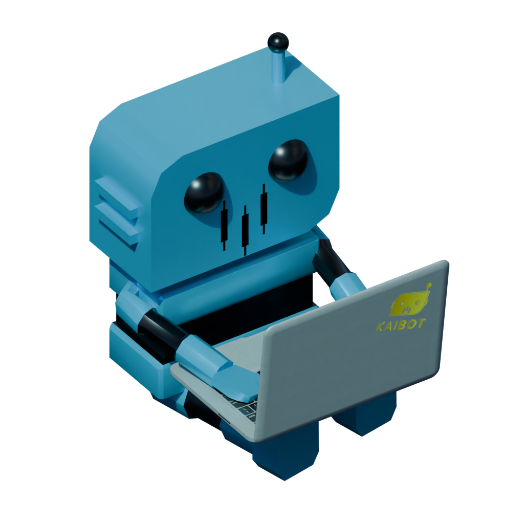 Cute KaiBot with laptop